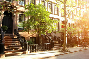 Rows of Beautiful Brownstones in New York City Photo Photograph Cool Wall Decor Art Print Poster 36x24
