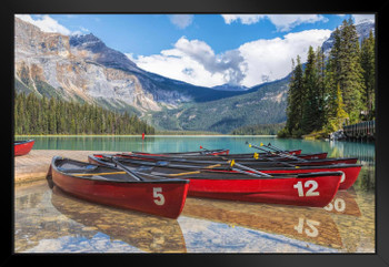 Emerald Lake Yoho National Park Canada Photo Art Print Black Wood Framed Poster 20x14