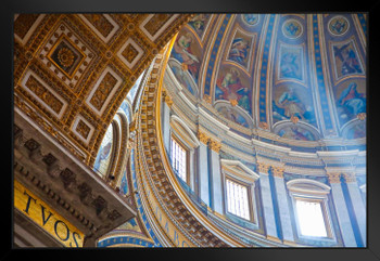 Dome of St Peters Basilica in Rome Italy Photo Art Print Black Wood Framed Poster 20x14