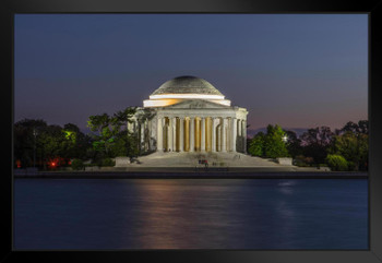 Thomas Jefferson Memorial at Night Washington DC Photo Art Print Black Wood Framed Poster 20x14