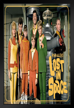 Lost In Space Cast Funny Faces TV Show Black Wood Framed Art Poster 14x20