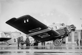 Lufthansa Airliner Airplane 1928 Archival Black and White Photo Photograph Cool Wall Decor Art Print Poster 36x24