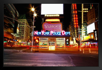 NYPD Police Department Manhattan Times Square Precinct New York City Photo Art Print Black Wood Framed Poster 20x14