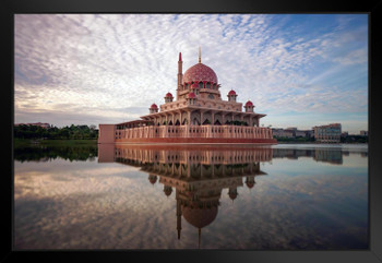 Sunrise Moment At Putra Mosque Putrajaya Malaysia Photo Art Print Black Wood Framed Poster 20x14