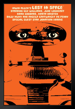 Lost In Space Robot Eyes by Juan Ortiz Art Print Black Wood Framed Poster 14x20