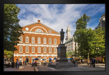 Samuel Adams Statue at Faneuil Hall Boston Photo Art Print Black Wood Framed Poster 20x14