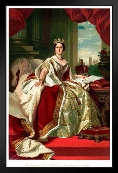 Queen Victoria Portrait Black Wood Framed Art Poster 14x20