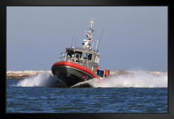 United States Coast Guard Patrol Boat Cleveland Ohio Photo Photograph Black Wood Framed Art Poster 20x14