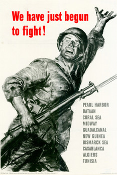 WPA War Propaganda We Have Just Begun To Fight Cool Wall Decor Art Print Poster 12x18