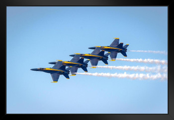 Military Air Show Fighter Jet Airplane Aircraft Plane Photo Photograph Black Wood Framed Art Poster 20x14