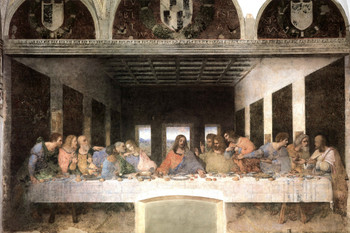Leonardo Da Vinci The Last Supper Jesus Apostles Holy Communion Lords Supper Painting Cool Wall Decor Art Print Poster 12x18