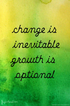 Change Is Inevitable Growth Is Optional by Brigid Ashwood Cool Wall Decor Art Print Poster 24x36