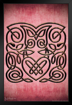 Celtic Love Knot by Brigid Ashwood Romantic Art Valentines Day Decor Black Wood Framed Art Poster 14x20