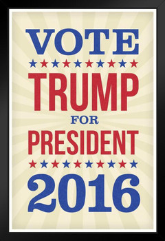 Vote Trump For President 2020 Election Black Wood Framed Poster 14x20