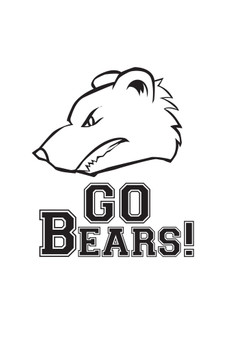 Mascots Go Bears White Black Cool Wall Art Print Poster 12x18