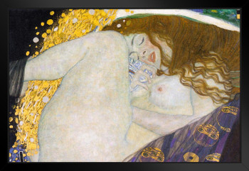Gustav Klimt Danae Woman Nude Portrait Art Nouveau Prints and Posters Gustav Klimt Canvas Wall Art Fine Art Wall Decor Women Landscape Abstract Painting Black Wood Framed Art Poster 20x14