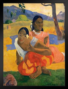 Paul Gauguin When Will You Marry Poster 1892 Artist French Post Impressionist Oil Painting Black Wood Framed Art Poster 14x20