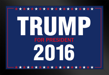 Vote Trump For President 2020 Presidential Election Black Wood Framed Art Poster 20x14