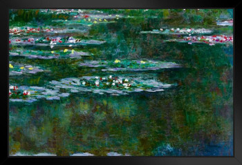 Claude Monet Water Lilies 1904 Oil On Canvas French Impressionist Artist Black Wood Framed Poster 14x20