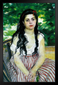 Pierre Auguste Renoir The Bohemian Realism Romantic Artwork Renoir Canvas Wall Art French Impressionist Art Posters Portrait Painting Landscape Posters Black Wood Framed Art Poster 14x20