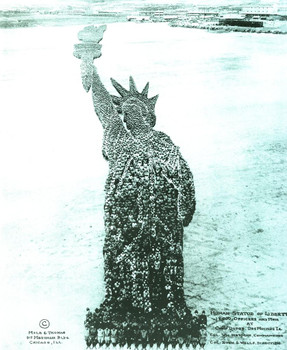 Human Statue Of Liberty 18000 Officers Soldiers Camp Dodge Photograph Cool Wall Art Print Poster 24x36
