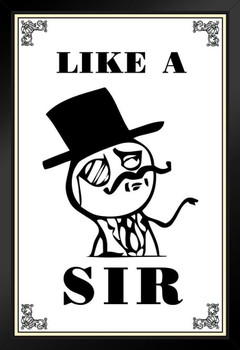 Like A Sir Internet Catchphrase Humorous Saying Black Wood Framed Poster 14x20