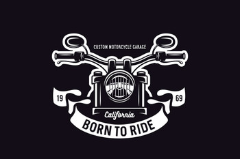 Born To Ride Vintage Motorcycle Custom Chopper Biker Graphic Print Cool Wall Decor Art Print Poster 18x12