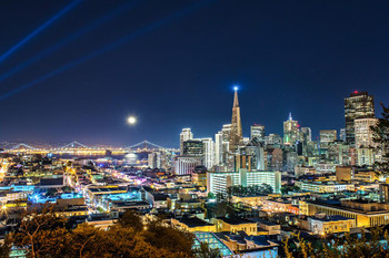 Super Moon over San Francisco California Photo Art Print Cool Huge Large Giant Poster Art 54x36