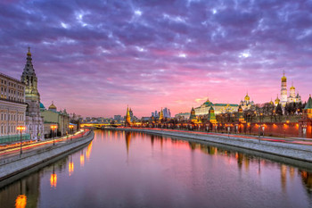 Moscow Russia Kremlin Sofia Embankment Sunset Photo Cool Huge Large Giant Poster Art 54x36