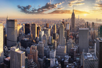 New York City NYC Sunset Photo Cool Huge Large Giant Poster Art 36x54