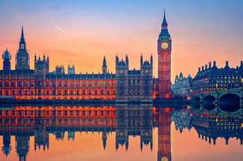 Big Ben Houses of Parliament London Illuminated At Night Photo Art Print Cool Huge Large Giant Poster Art 36x54