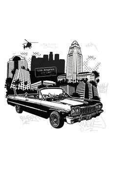 This Ones For My Homies Los Angeles California Urban Symbols B&W Art Print Cool Huge Large Giant Poster Art 36x54