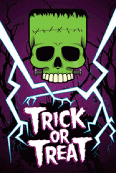 Trick or Treat Halloween Decoration Glow in the Dark Poster 36x24 inch