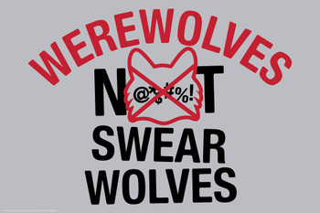 Werewolves Not Swear Wolves Funny Humor Wolf Posters For Walls Posters Wolves Print Posters Art Wolf Wall Decor Nature Posters Wolf Decorations for Bedroom Cool Wall Art Print Poster 12x18