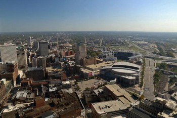 Aerial View Cleveland Ohio with Progressive Field Photo Photograph Cool Huge Large Giant Poster Art 54x36