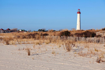 Lighthouse on Beach in Cape May New Jersey Photo Art Print Cool Huge Large Giant Poster Art 54x36
