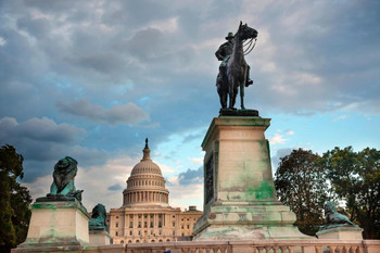 Ulysses Grant Equestrian Statue and US Capitol Photo Art Print Cool Huge Large Giant Poster Art 54x36