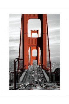 Golden Gate Bridge San Francisco Suspension Bridge Art Deco Tower Thick Cardstock Poster 16x20 inch