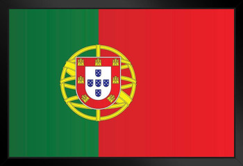 Portugal National Flag Black Wood Framed Poster 14x20