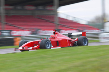 Red Formula One Car on a Racing Track Photo Art Print Cool Huge Large Giant Poster Art 54x36