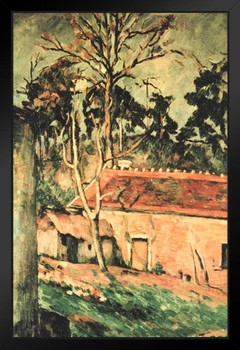 Cezanne Farmyard Impressionist Posters Paul Cezanne Art Prints Nature Landscape Painting Flower Wall Art French Artist Wall Decor Garden Romantic Art Black Wood Framed Art Poster 14x20