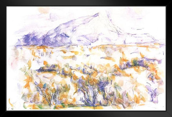 Cezanne Montagne Sainte Victoire Watercolour Impressionist Posters Paul Cezanne Art Prints Nature Landscape Painting French Artist Wall Decor Garden Romantic Art Black Wood Framed Art Poster 20x14