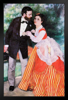 Pierre Auguste Renoir Portrait of the Couple Sisley Realism Romantic Artwork Renoir Canvas Wall Art French Impressionist Art Posters Portrait Painting Wall Decor Black Wood Framed Art Poster 14x20