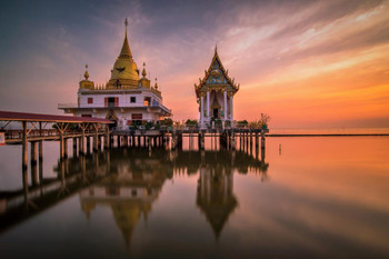 Reflection of Wat Hong Thong Temple in Thailand Photo Art Print Cool Huge Large Giant Poster Art 54x36