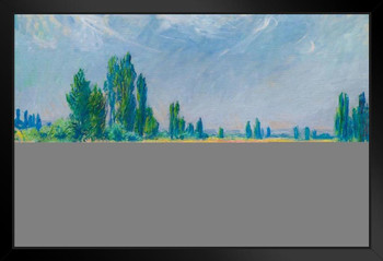 Claude Monet Wheatfield French Impressionist Painter Painting Landscape Artist Black Wood Framed Poster 14x20