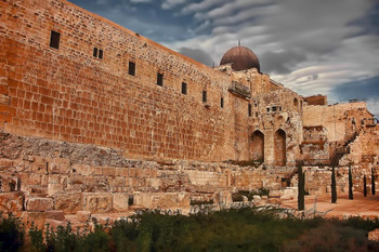 Archaeological Remains of the Temple of Solomon Photo Photograph Temple Mount Old Jerusalem Old City Israel Al Aqsa Mosque Dome Of The Rock Religion Cool Huge Large Giant Poster Art 54x36