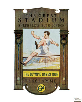 Olympic Games 1908 The Great Stadium Shepherds Bush London Vintage Thick Cardstock Poster 16x20 inch
