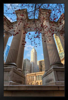 The Millennium Monument in Wrigley Square Photo Art Print Black Wood Framed Poster 14x20