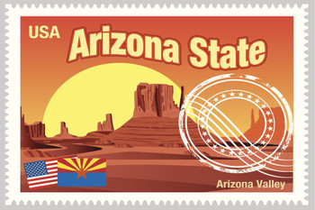 Arizona State Vintage Travel Stamp Art Print Cool Huge Large Giant Poster Art 54x36
