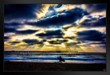 Pacific Beach by Chris Lord Photo Art Print Black Wood Framed Poster 14x20